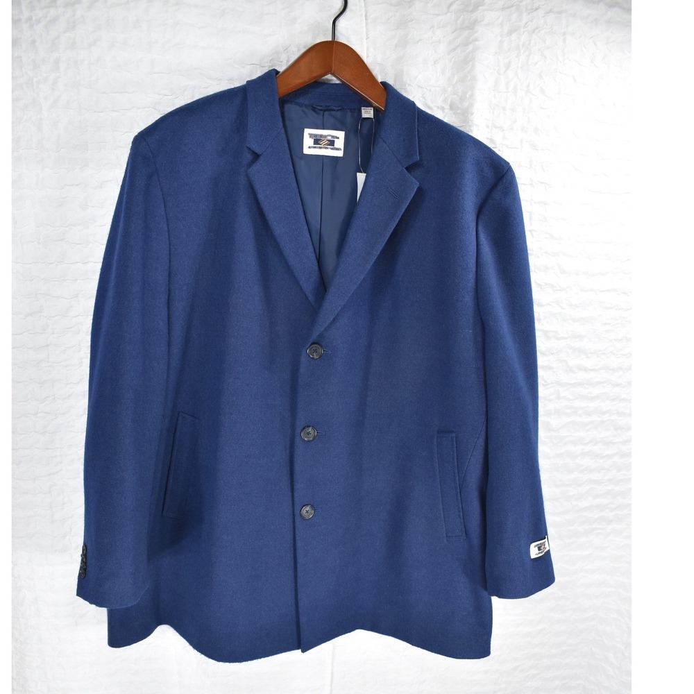 Joseph Abboud Mens Blue 3 Button Car Coat Jacket Size 54 Regular NWT M27619702